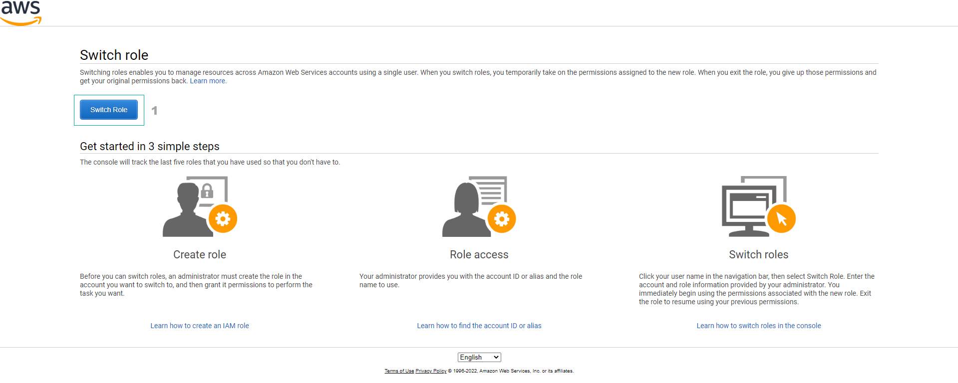 AWS IAM Role Switch Interface