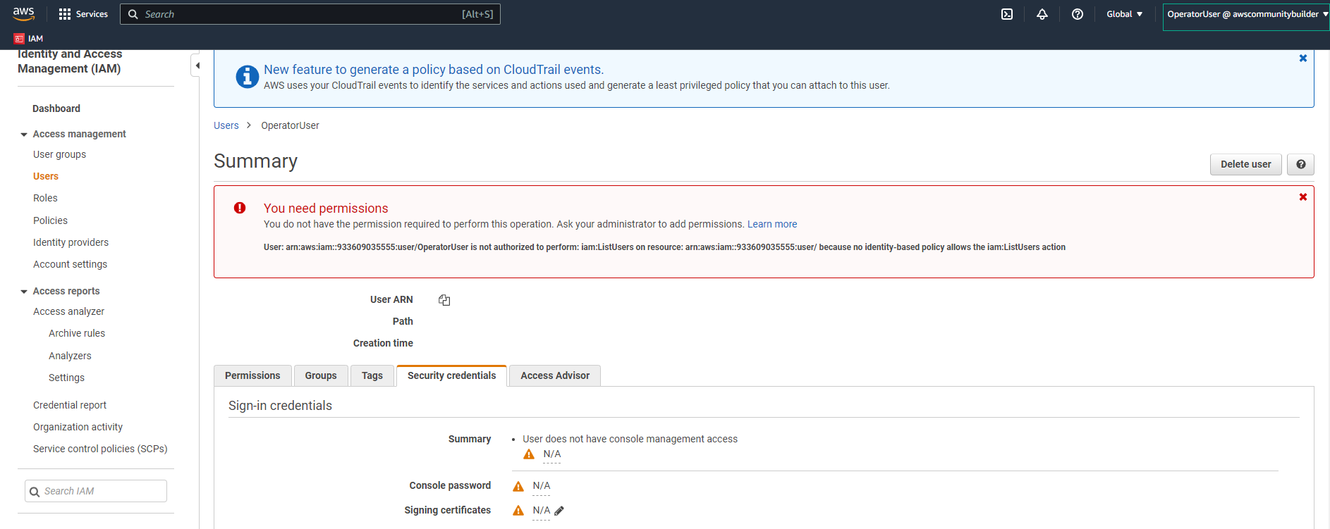AWS IAM Lab Complete